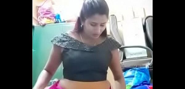  Swathi naidu exchanging saree by showing boobs,body parts and getting ready for shoot part-1